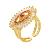 Vintage Evil Eye Ring Crystal Knuckle Open Ring Women Party Jewelry