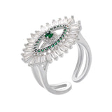 Vintage Evil Eye Ring Crystal Knuckle Open Ring Women Party Jewelry