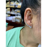 Round Crystal Ear Clip Ear Cuffs No Pierced Earrings for Women