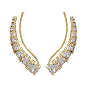 Round Crystal Ear Clip Ear Cuffs No Pierced Earrings for Women