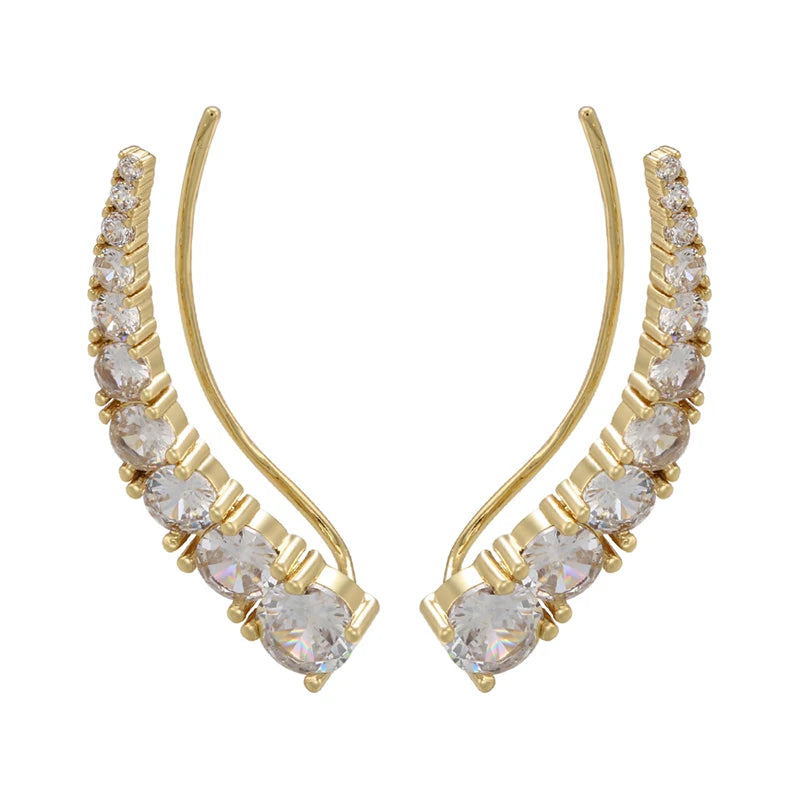 Round Crystal Ear Clip Ear Cuffs No Pierced Earrings for Women