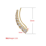 Round Crystal Ear Clip Ear Cuffs No Pierced Earrings for Women