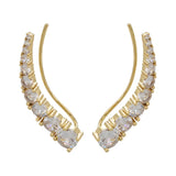 Round Crystal Ear Clip Ear Cuffs No Pierced Earrings for Women