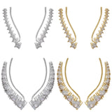 Round Crystal Ear Clip Ear Cuffs No Pierced Earrings for Women