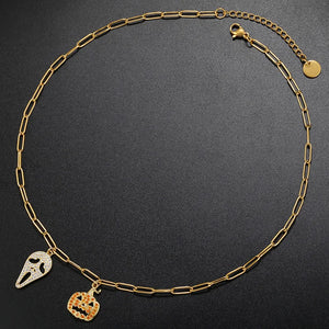 Halloween Necklace for Women with Pumpkin or Ghost Pendants