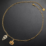 Halloween Necklace for Women with Pumpkin or Ghost Pendants