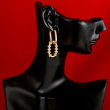 Small Oval Hoop Earrings with CZ Crystal for Women