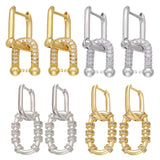 Small Oval Hoop Earrings with CZ Crystal for Women