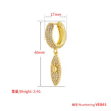 Pearl Heart Hoop Earrings CZ Women Huggie Sweet Bow Drop Earrings VE846