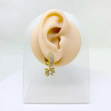 Pearl Heart Hoop Earrings CZ Women Huggie Sweet Bow Drop Earrings VE846