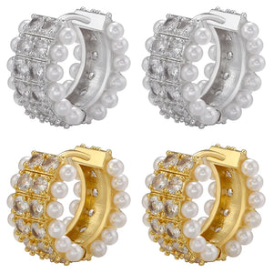 CZ Round Hoop Earrings Women Dinner Jewelry VE676