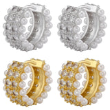CZ Round Hoop Earrings Women Dinner Jewelry VE676