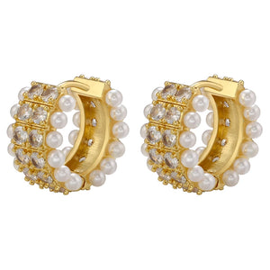 CZ Round Hoop Earrings Women Dinner Jewelry VE676