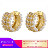 CZ Round Hoop Earrings Women Dinner Jewelry VE676