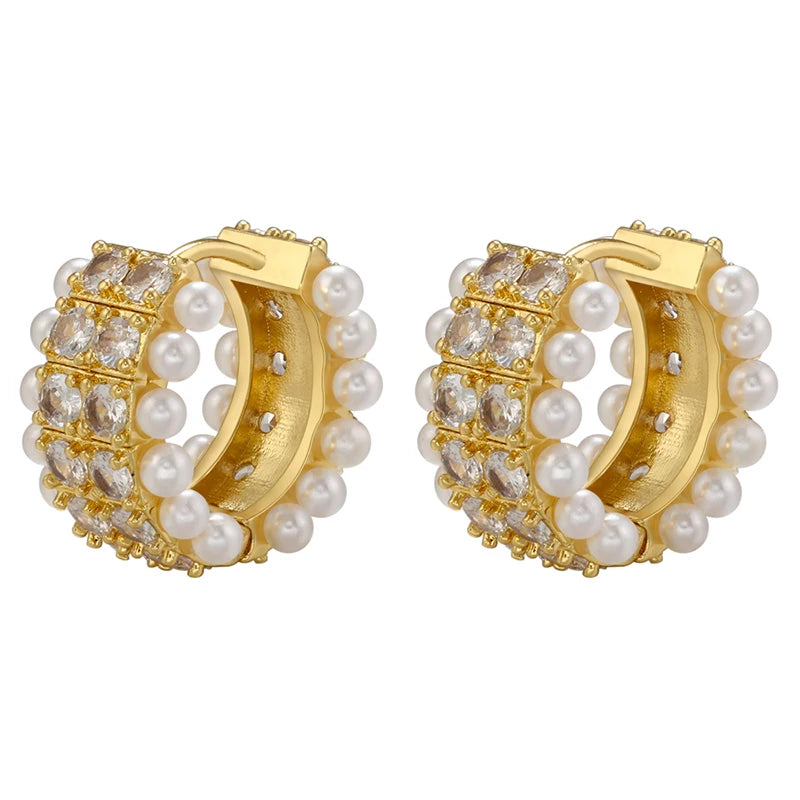 CZ Round Hoop Earrings Women Dinner Jewelry VE676