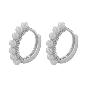 Pearl Small Hoop Earrings Round Hoop Earrings for Women VE727