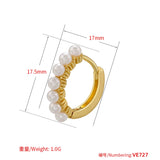 Pearl Small Hoop Earrings Round Hoop Earrings for Women VE727