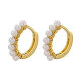 Pearl Small Hoop Earrings Round Hoop Earrings for Women VE727