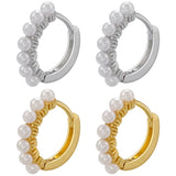Pearl Small Hoop Earrings Round Hoop Earrings for Women VE727