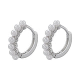 Pearl Small Hoop Earrings Round Hoop Earrings for Women VE727