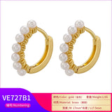 Pearl Small Hoop Earrings Round Hoop Earrings for Women VE727