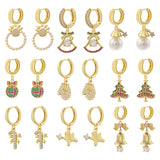 Christmas Tree Gingerbread Man Dangle Earrings Pearl Hat VE1003