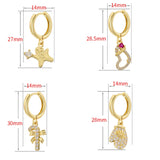 Christmas Tree Gingerbread Man Dangle Earrings Pearl Hat VE1003