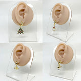 Christmas Tree Gingerbread Man Dangle Earrings Pearl Hat VE1003