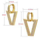 Geometric Crystal Hoop Earrings for Women VE332