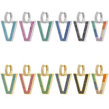 Geometric Crystal Hoop Earrings for Women VE332