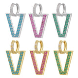 Geometric Crystal Hoop Earrings for Women VE332