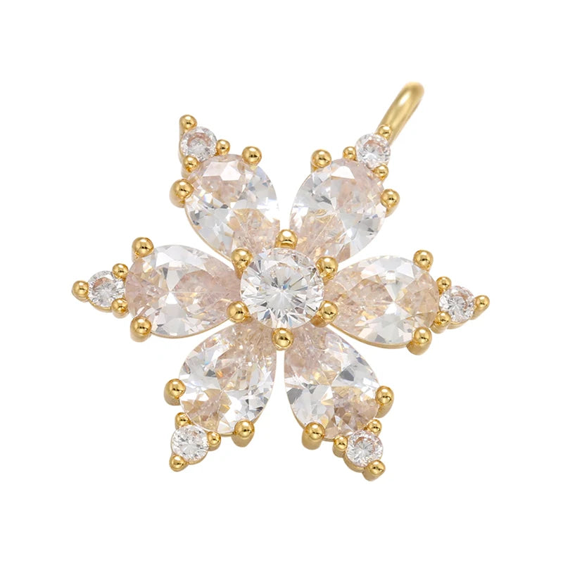 Crystal Snowflake Charms for Jewelry VD1021