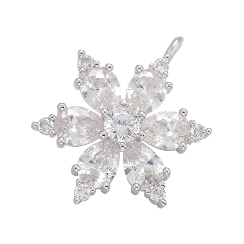 Crystal Snowflake Charms for Jewelry VD1021