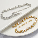 Leaf Cubic Zirconia Women's Bracelet Adjustable DIY Jewelry