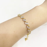 Leaf Cubic Zirconia Women's Bracelet Adjustable DIY Jewelry