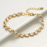 Leaf Cubic Zirconia Women's Bracelet Adjustable DIY Jewelry