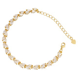 Leaf Cubic Zirconia Women's Bracelet Adjustable DIY Jewelry