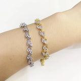 Leaf Cubic Zirconia Women's Bracelet Adjustable DIY Jewelry