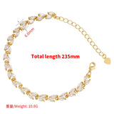 Leaf Cubic Zirconia Women's Bracelet Adjustable DIY Jewelry