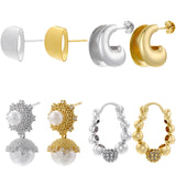 Pearls stud earrings Small hoop VE1202