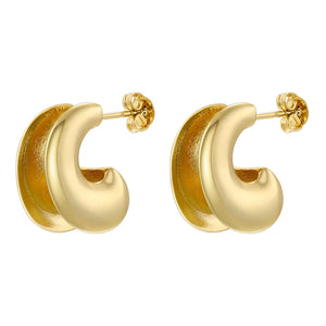 Pearls stud earrings Small hoop VE1202