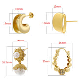 Pearls stud earrings Small hoop VE1202
