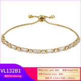 Adjustable Crystal Bracelet with Zircon Micro-Inlay for Women