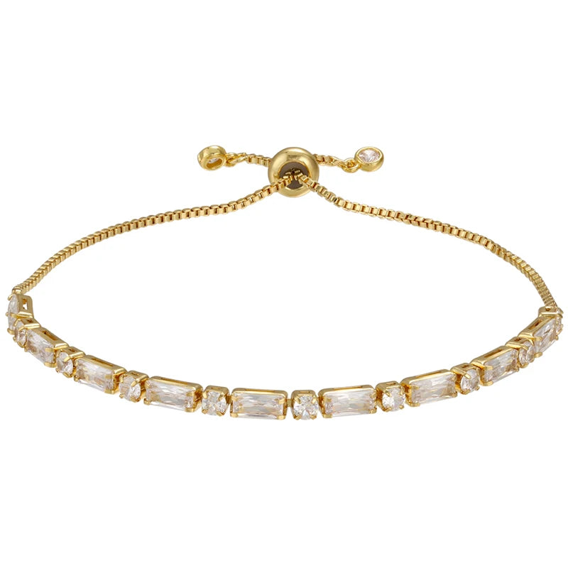 Adjustable Crystal Bracelet with Zircon Micro-Inlay for Women