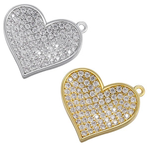 CZ Heart Charms for Women DIY Necklace Supplies