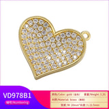 CZ Heart Charms for Women DIY Necklace Supplies