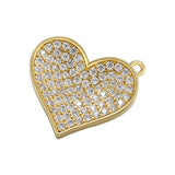 CZ Heart Charms for Women DIY Necklace Supplies