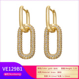 CZ Rectangle Hoop Earrings for Women VE129