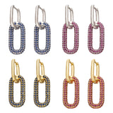 CZ Rectangle Hoop Earrings for Women VE129