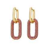CZ Rectangle Hoop Earrings for Women VE129